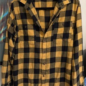 Unisex Yellow and Black Checkered Shirt